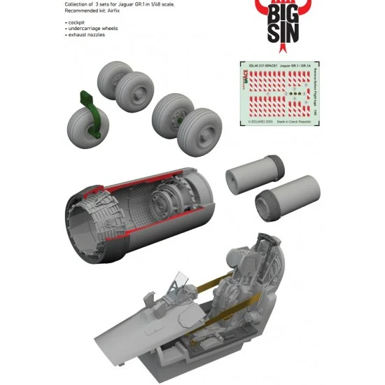 Eduard SIN648146 1/48 SEPECAT Jaguar GR.1 Super Detail set for Airfix kits - Model Planes