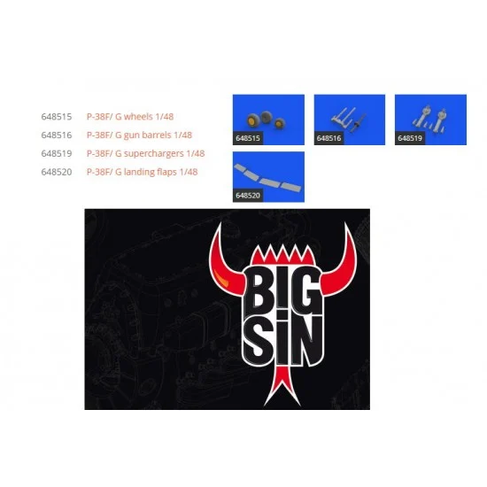 Eduard SIN64866 1/48 Lockheed P-38F/G Lightning Essential Super Detail Set for Tamiya kits