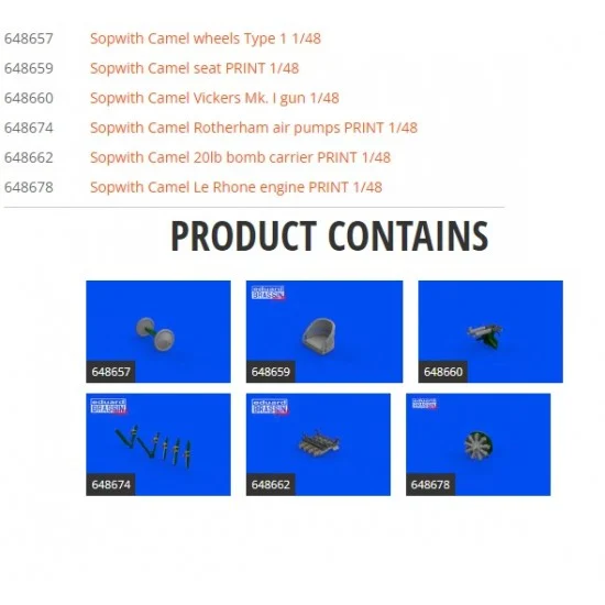 Eduard SIN64891 1/48 Sopwith Camel Le Rhone Engine Super Detail Set for Eduard kits - Model Planes