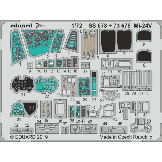 Eduard SS678 1/72 Mil Mi-24V Detail set for Zvezda kits