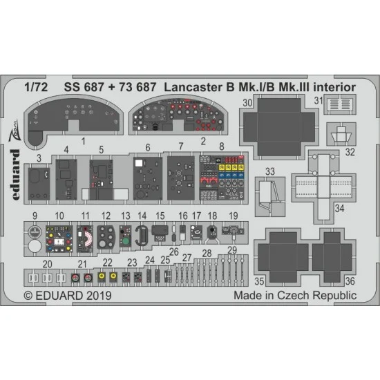Eduard SS687 1/72 Avro Lancaster B Mk.I/B Mk.III interior Detail set for Airfix kits - Model Planes