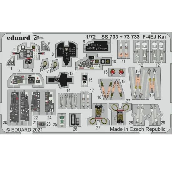 Eduard SS733 1/72 McDonnell F-4EJ Kai Phantom II Detail set for FINE MOLDS kits