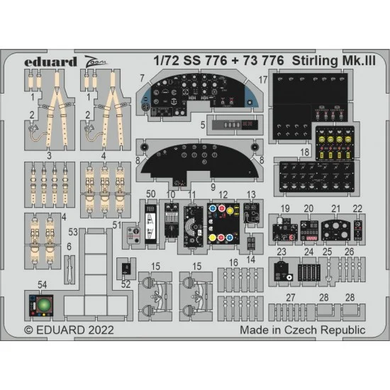 Eduard SS776 1/72 Short Stirling Mk.III Detail set for Italeri kits - Model Planes