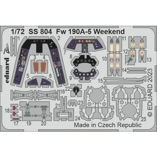 Eduard SS804 1/72 Focke-Wulf Fw 190A-5 Weekend Detail Set for Eduard kits