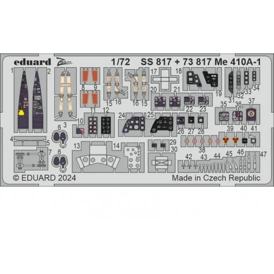 Eduard SS817 1/72 Messerschmitt Me 410A-1 Detail Parts for Airfix kits