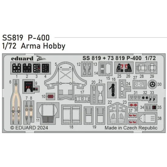 Eduard SS819 1/72 Bell P-400 Airacobra Detail Parts for Arma Hobby kits