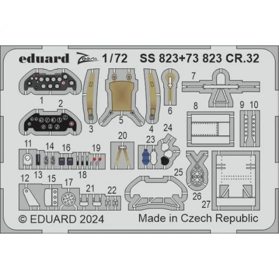 Eduard SS823 1/72 Fiat CR.32 Detail set for Italeri kits - Model Planes
