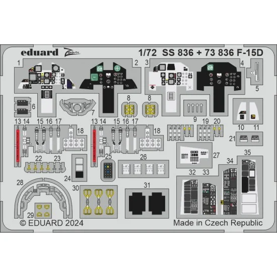 Eduard SS836 1/72 McDonnell Douglas F-15D Eagle Detail Parts for Fine Molds kits