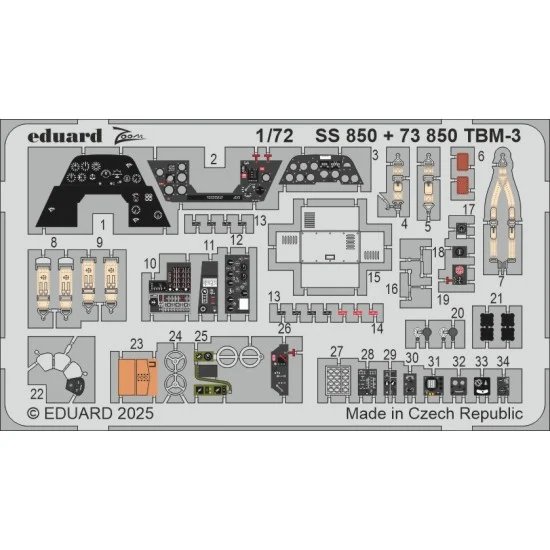 Eduard SS850 1/72 TBM-3 Avenger Detail set for Hobby Boss kits