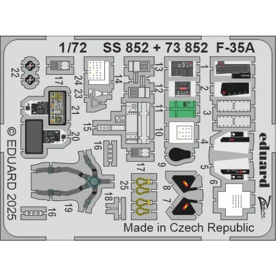 Eduard SS852 1/72 F-35A Lightning II Detail set for Revell kits