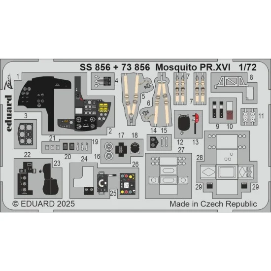 Eduard SS856 1/72 Mosquito PR Mk.XVI Detail set for Special Hobby kits - Model Planes