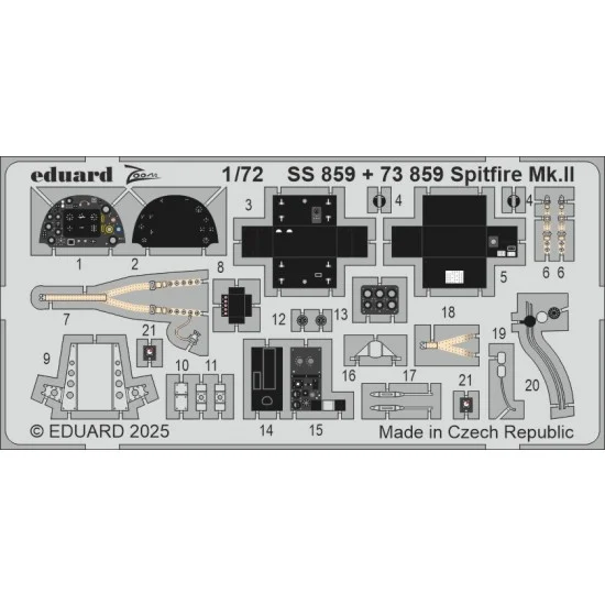 Eduard SS859 1/72 Spitfire Mk.II Detail set for IBG kits - Model Planes