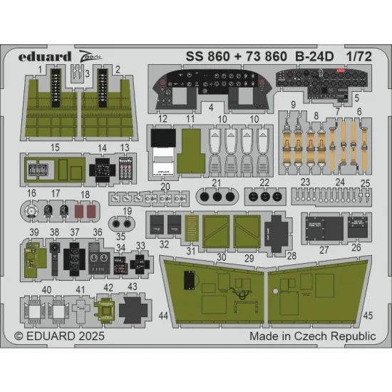 Eduard SS860 1/72 B-24D Liberator Detail set for Airfix kits