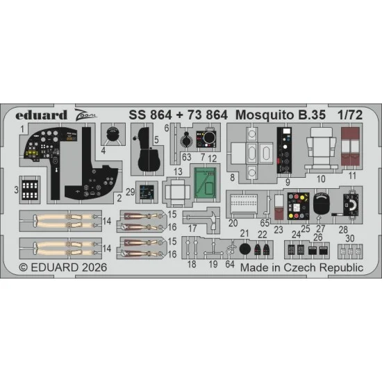 Eduard SS864 1/72 de Havilland Mosquito B.35 Detail Set for Airfix kits - Model Planes