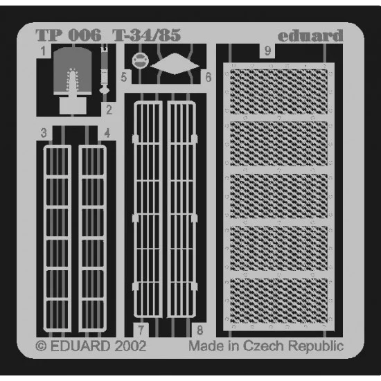 Eduard TP006 Photoetch for 1/35 Russian T-34/85 Tank for Tamiya kit