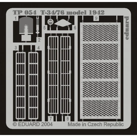 Eduard TP054 Photoetch for 1/35 Russian T-34/76 Model 1942 for Tamiya kit