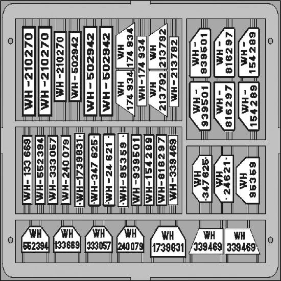 Eduard TP503 Colour Photoetch for 1/35 German Car License Plates - Military Vehicles & Tanks