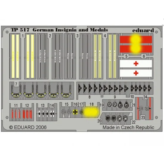 Eduard TP517 Colour Photoetch for 1/35 WWII German Insignia and Medals - Model Figures
