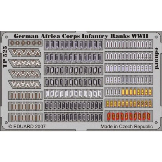 Eduard TP525 Colour Photoetch for 1/35 WWII German Africa Corps Infantry Ranks - Model Figures