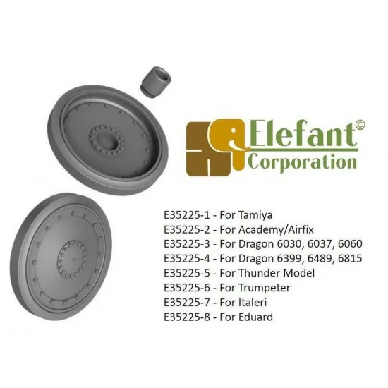 Elefant Corporation E35225-4 1/35 Jagdpanzer 38, 16 Bolts, Wide Collar Roadwheels for Dragon 6399, 6489, 6815 Kits