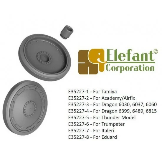 Elefant Corporation E35227-3 1/35 Jagdpanzer 38, 16 Rivets, Welds, Narrow Collar Roadwheels for Dragon 6030, 6037, 6060 Kits