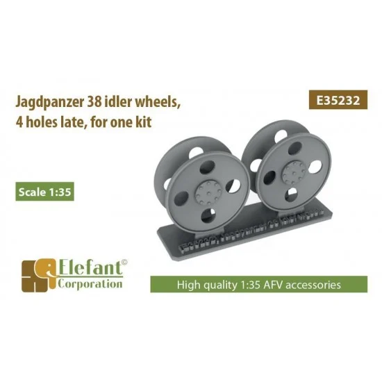 Elefant Corporation E35232 1/35 Jagdpanzer 38 Idler Wheels 4 Holes Late for One Kit - Military Vehicles & Tanks