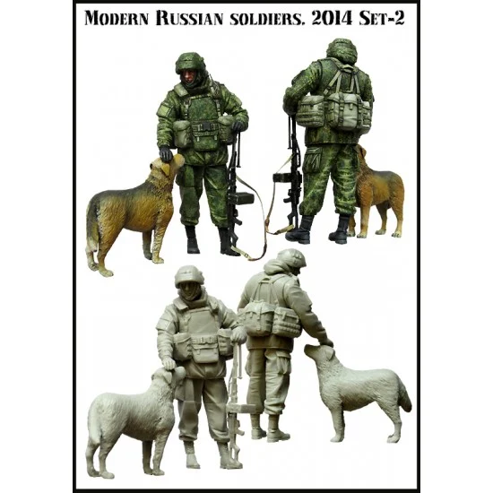 Evolution Miniatures 35099 1/35 Modern Russian Soldier 2014 (Crimea) Set #2 (1 Figure + 1 Dog) - Model Figures