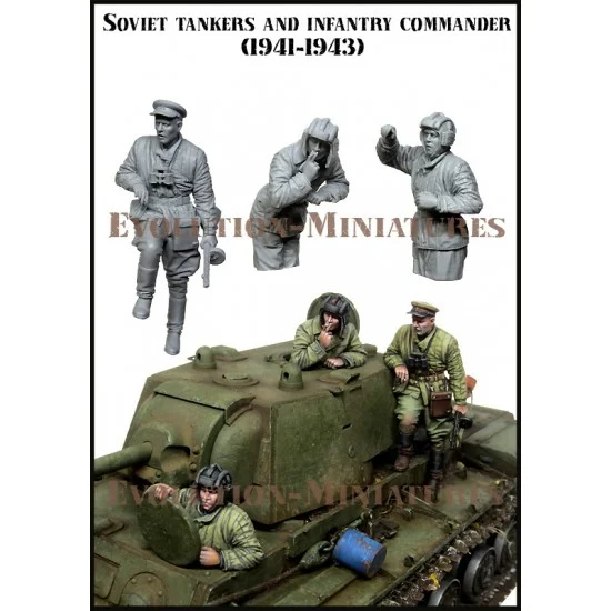 Evolution Miniatures 35208 1/35 Soviet Tankers & Infantry Commander 1941-1943 (3 figures)