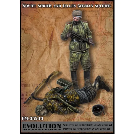 Evolution Miniatures 35244 1/35 Soviet Soldier and Fallen German Soldier - Model Figures