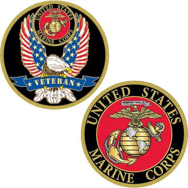 Marine Veteran Challenge Coin CH1200 (CK019) - Eagle Emblems