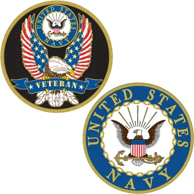Navy Veteran Challenge Coin CH1300 (CK019) - Eagle Emblems