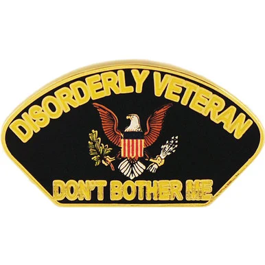 Disorderly Veteran Lapel Pin Eagle Emblems (P12324)