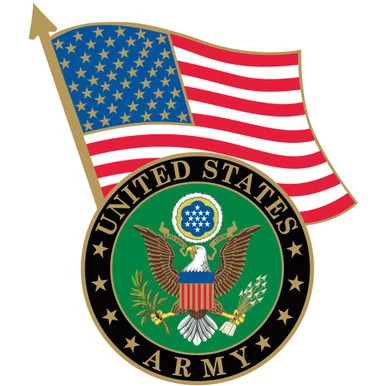 U.S. Flag and Army Emblem Lapel Pin Eagle Emblems (P62575)