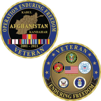 Enduring Freedom Veteran Challenge Coin Eagle Emblems (CH0311)
