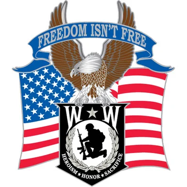 Wounded Warrior Freedom Isn't Free Lapel Pin Eagle Emblems (P16183)