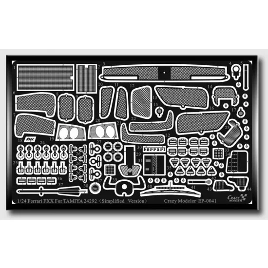 Crazy Modeler EP0041 Photoetch for 1/24 Ferrari FXX [Simplified] (Tamiya 24292) - Model Cars