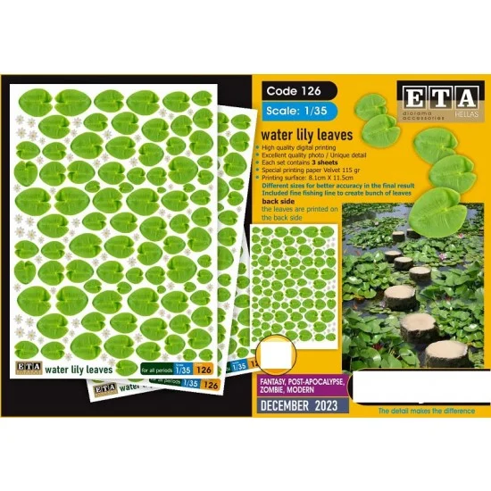 ETA Diorama 126 1/35 Water Lily Leaves (3 sheets) - Scenics & Diorama
