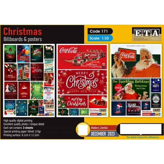 ETA Diorama 171 1/35 CHRISTMAS - Billboards, Posters & Street Ads (3 sheets)