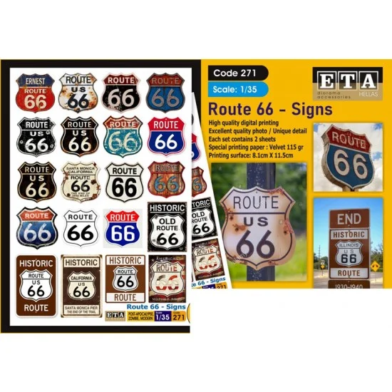ETA Diorama 271 1/35 Route 66 - Signs