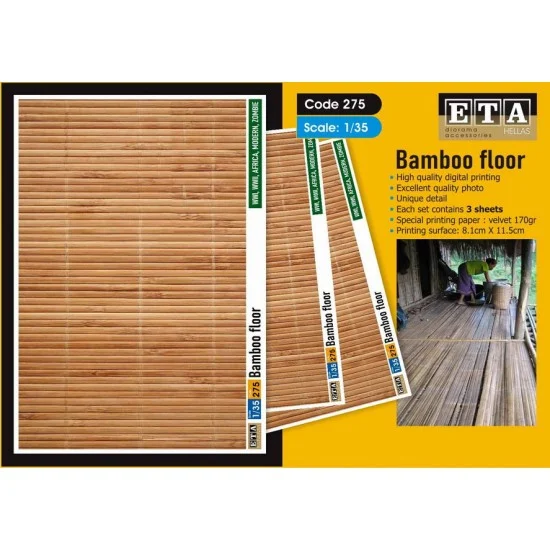 ETA Diorama 275 1/35 Bamboo Floor (3 sheets) - Scenics & Diorama