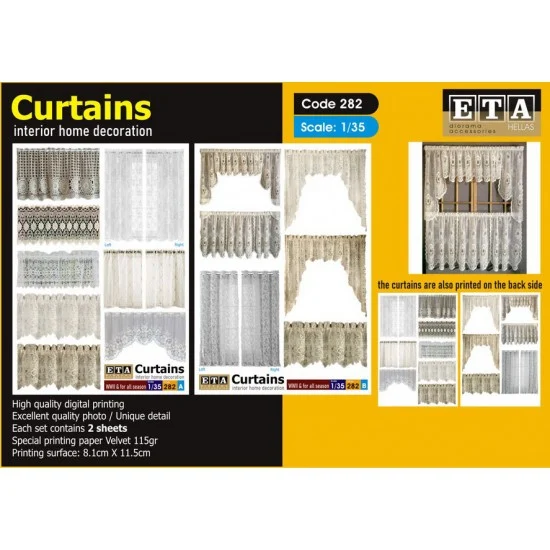 ETA Diorama 282 1/35 Curtains V2 (2 sheets) - Scenics & Diorama