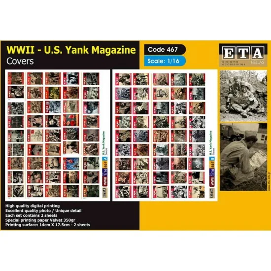 ETA Diorama 467 1/16 WWII US Yank Magazine Cover (2 sheets) - Scenics & Diorama