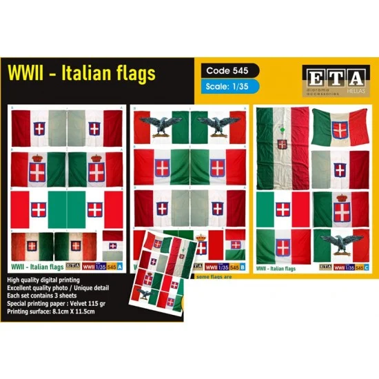 ETA Diorama 545 1/35 WWII Italian Flags - Scenics & Diorama
