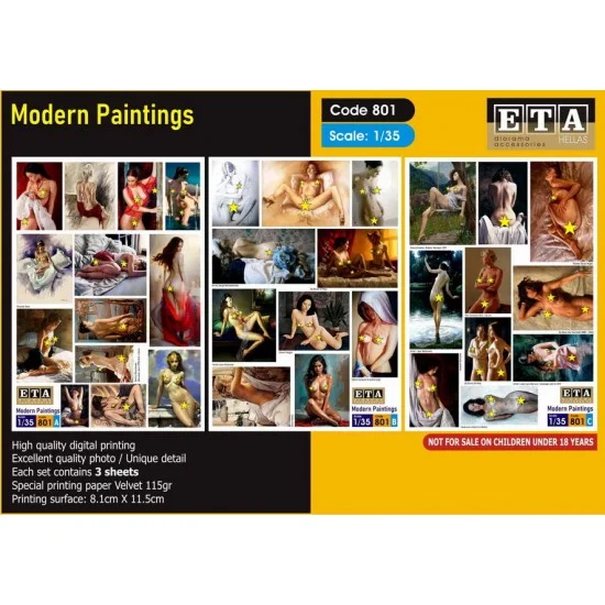 ETA Diorama 801 1/35, 1/32 Modern Paintings (3 sheets) - Scenics & Diorama