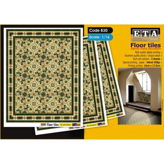 ETA Diorama 830 1/16 Floor Tiles for All Season #830 (3 sheets) - Scenics & Diorama