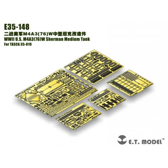 ET Model E35-148 1/35 US M4A3(76)W Sherman Medium Tank Detail Set for Tasca kit #35-019