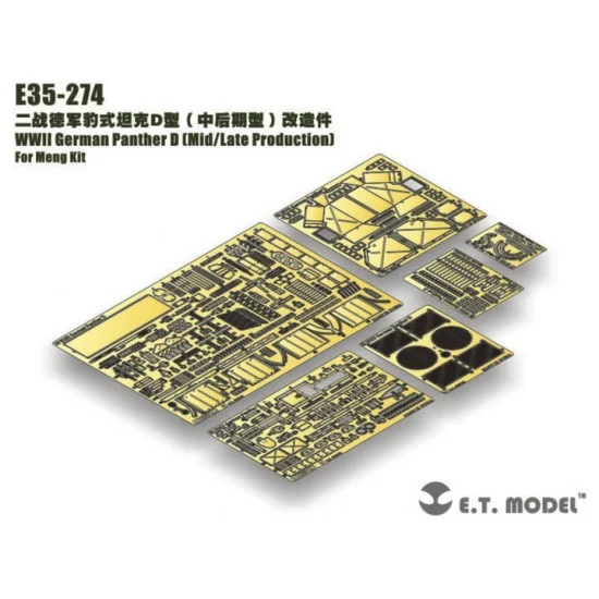 ET Model E35-274 1/35 WWII German Panther D Mid/Late Detail Parts for Meng Models