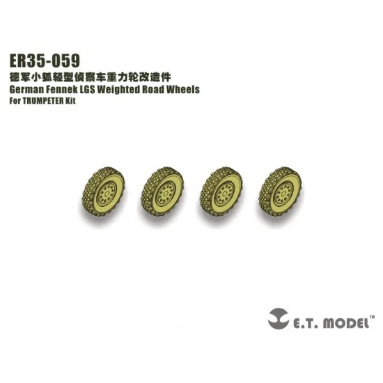 ET Model ER35-059 1/35 German Fennek LGS Weighted Road Wheels or Trumpeter kit