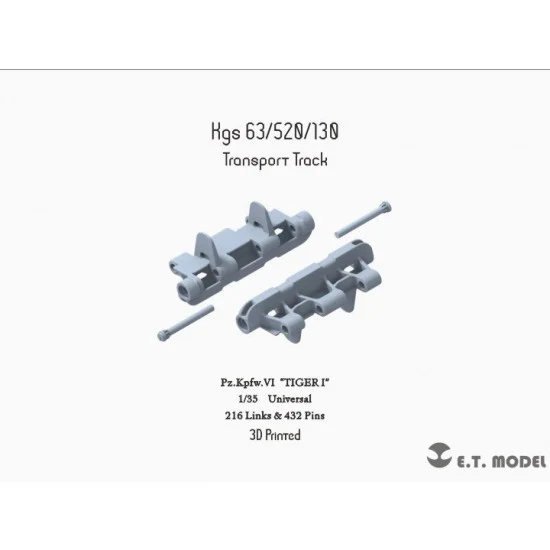 ET Model P35-006 1/35 WWII German TIGER I Transport Track (3D Printed)