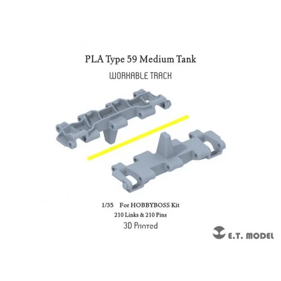 ET Model P35-064 1/35 PLA Type 59 Medium Tank Workable Track (3D Printed) for Hobbyboss Kit